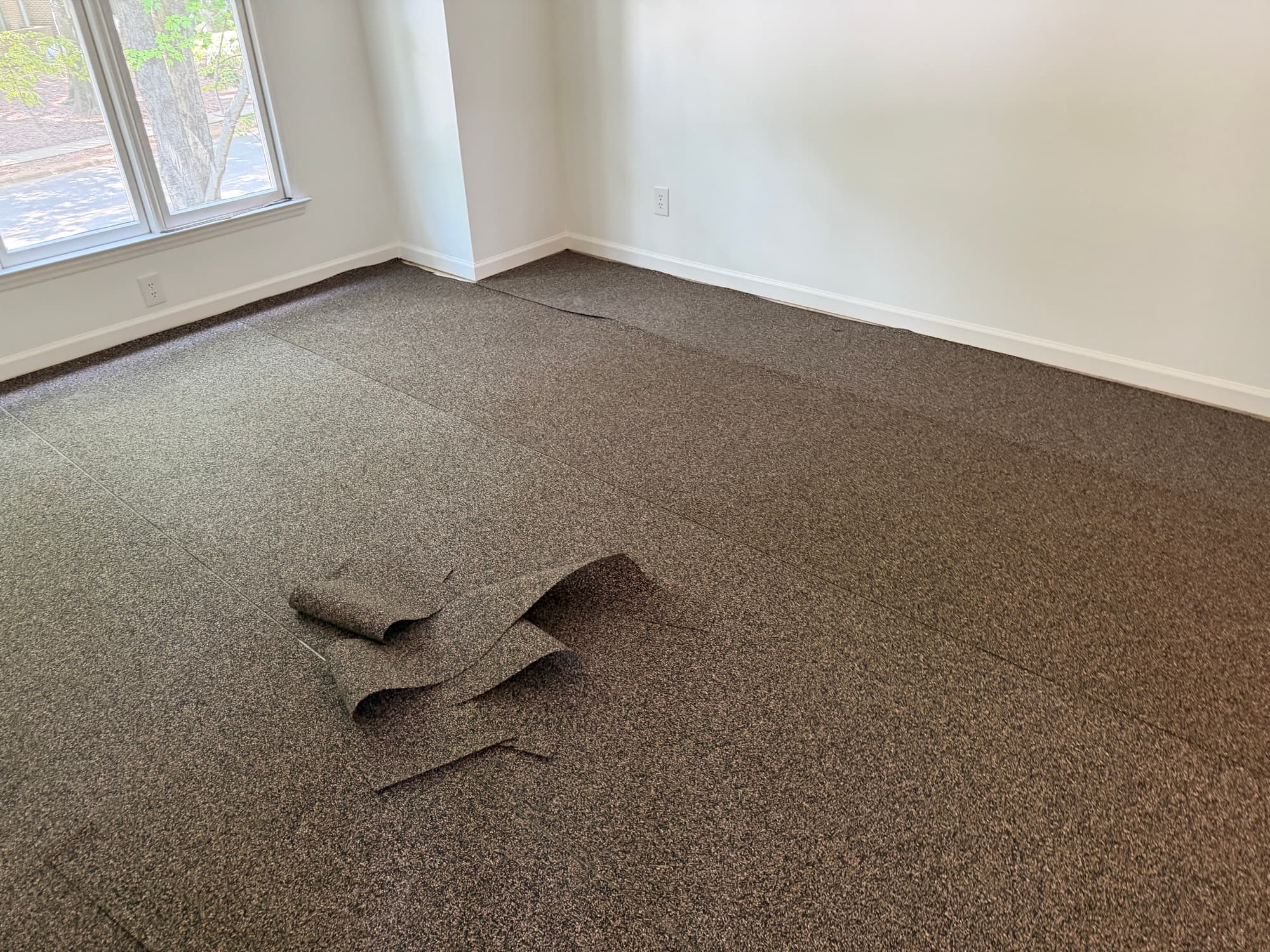 Bedroom fully covered in Wakol TS 102 sound dampening mat ready for hardwood installation