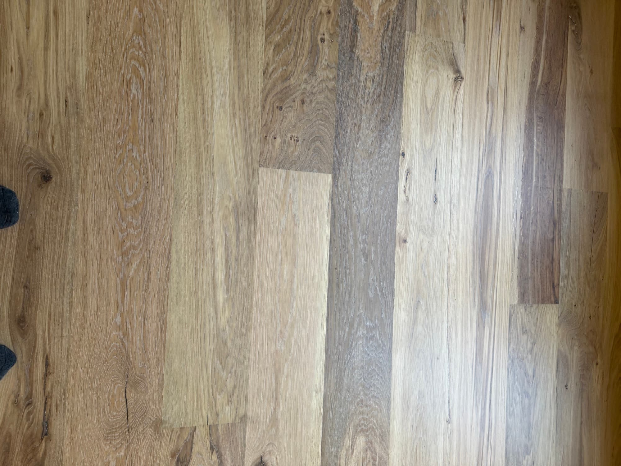 Close-up grain detail of character European white oak under Natura hardwax oil finish