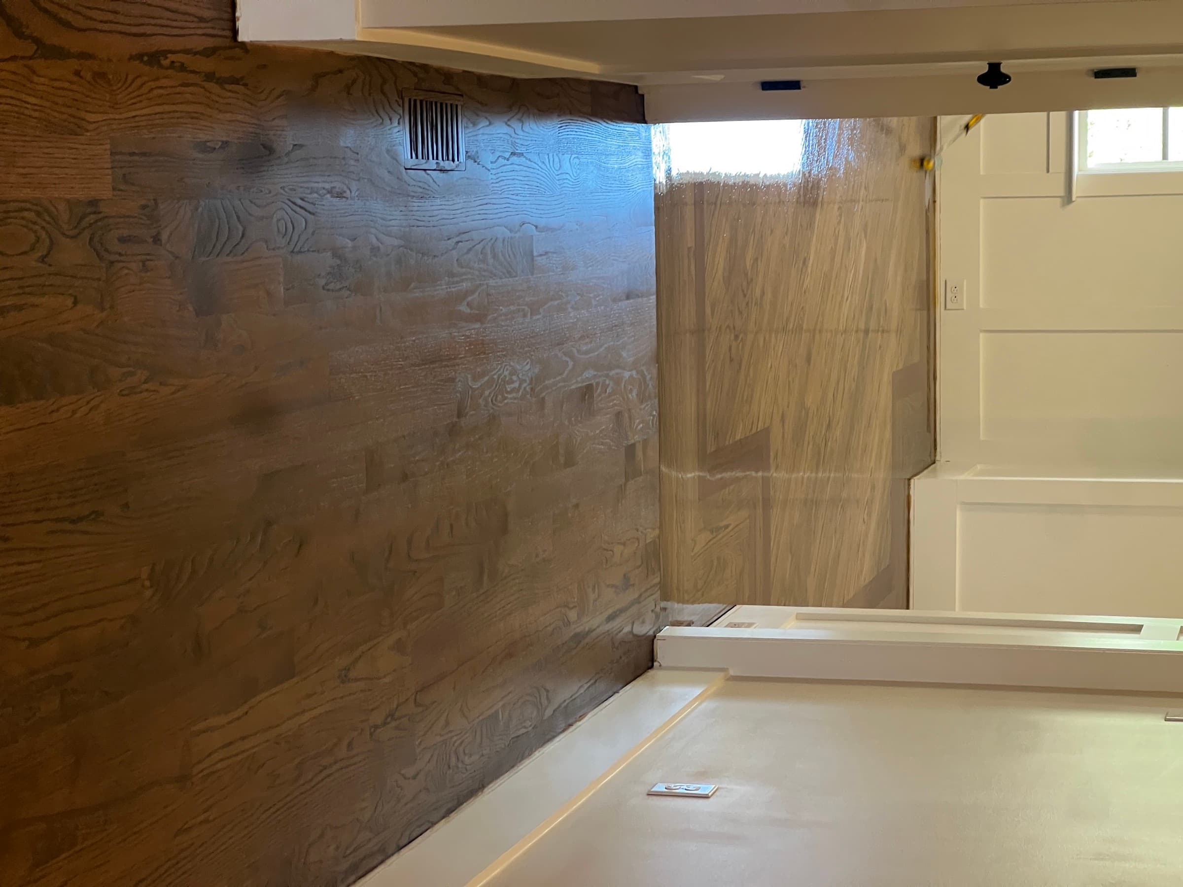 DuraSeal Medium Brown stain being applied to red oak floors in Flowers Plantation Clayton NC