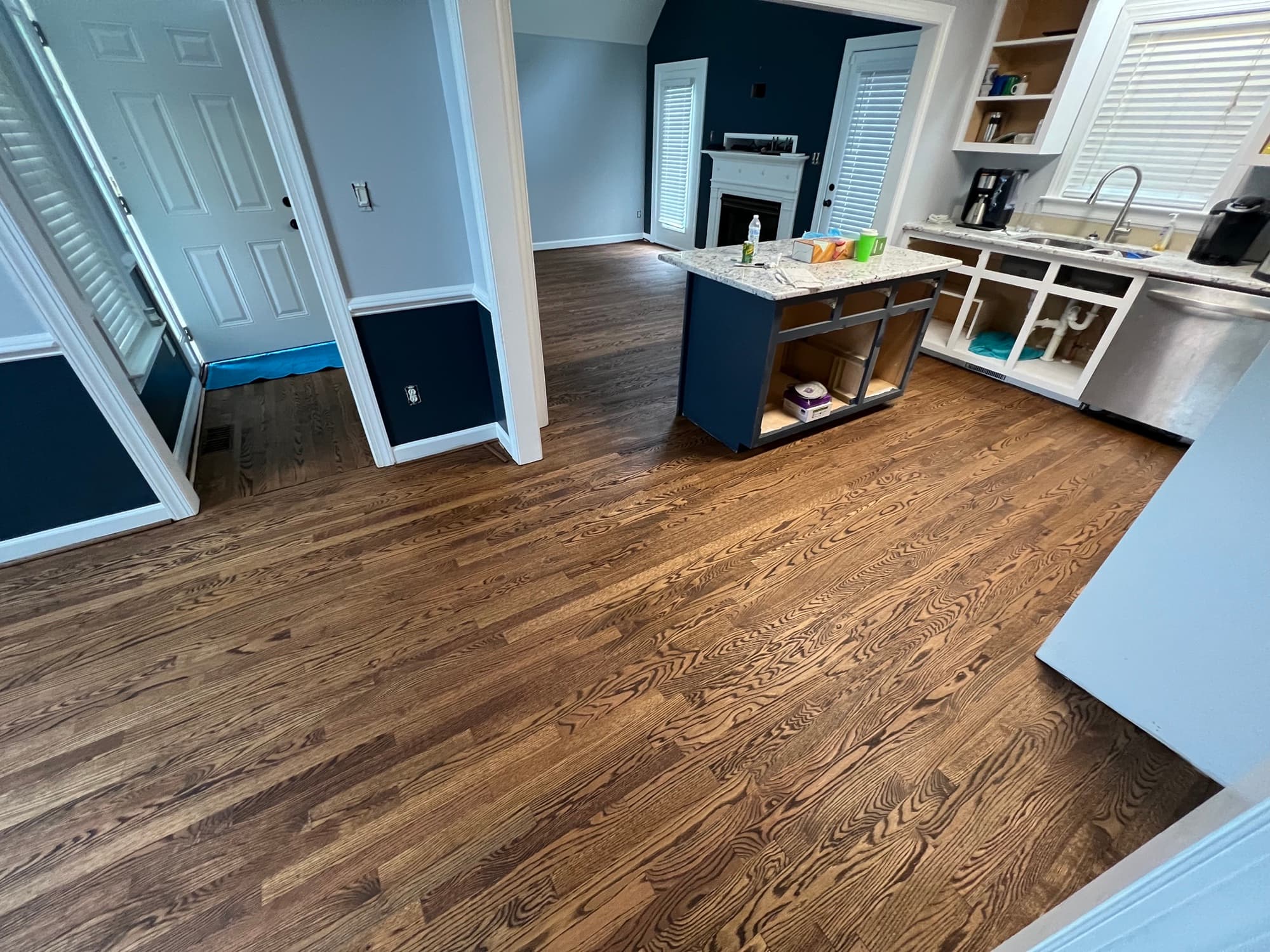 New red oak floors with Rubio Monocoat natural oil finish in Smithfield NC home