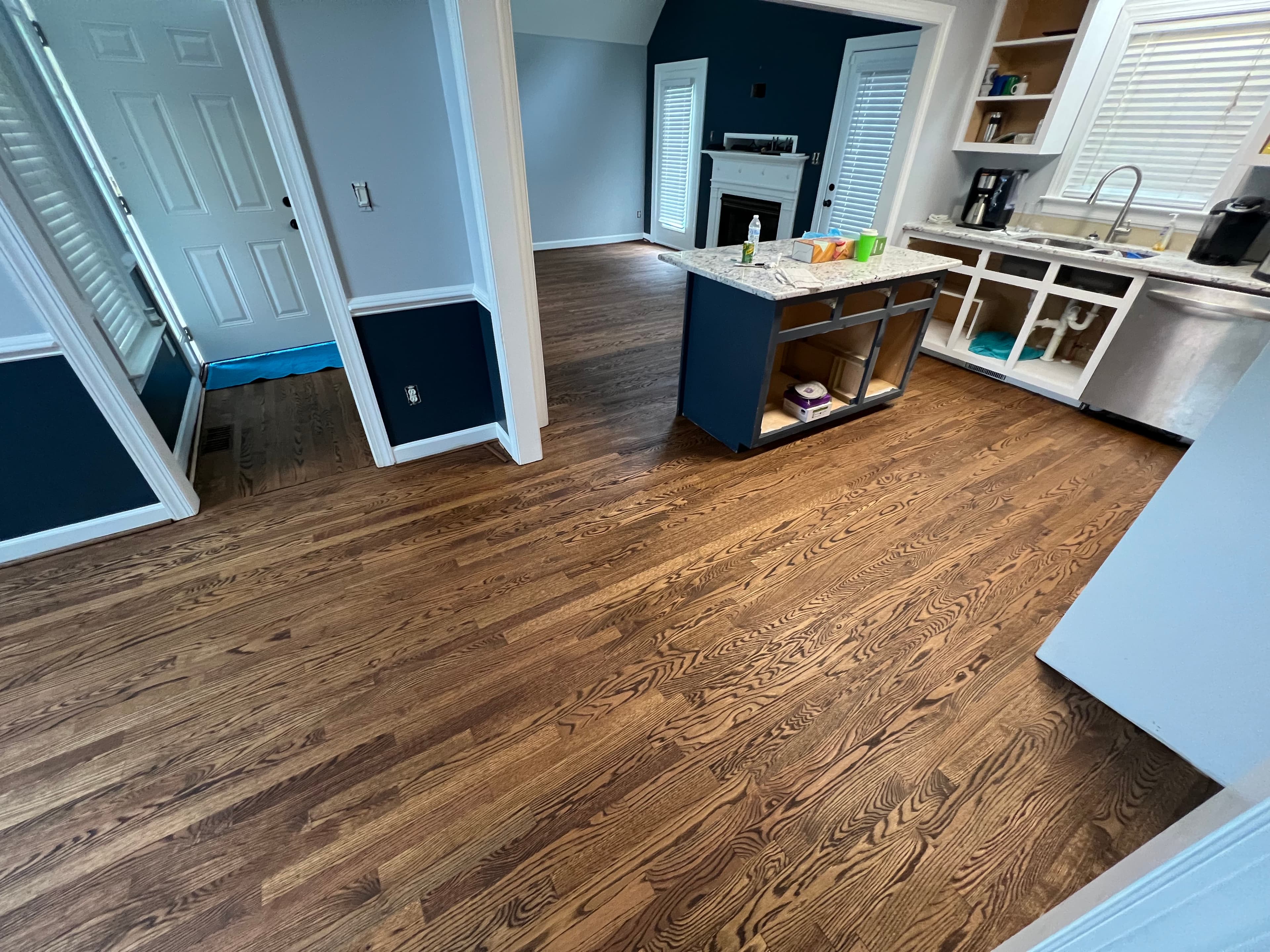 New red oak floors with Rubio Monocoat natural oil finish in Smithfield NC home