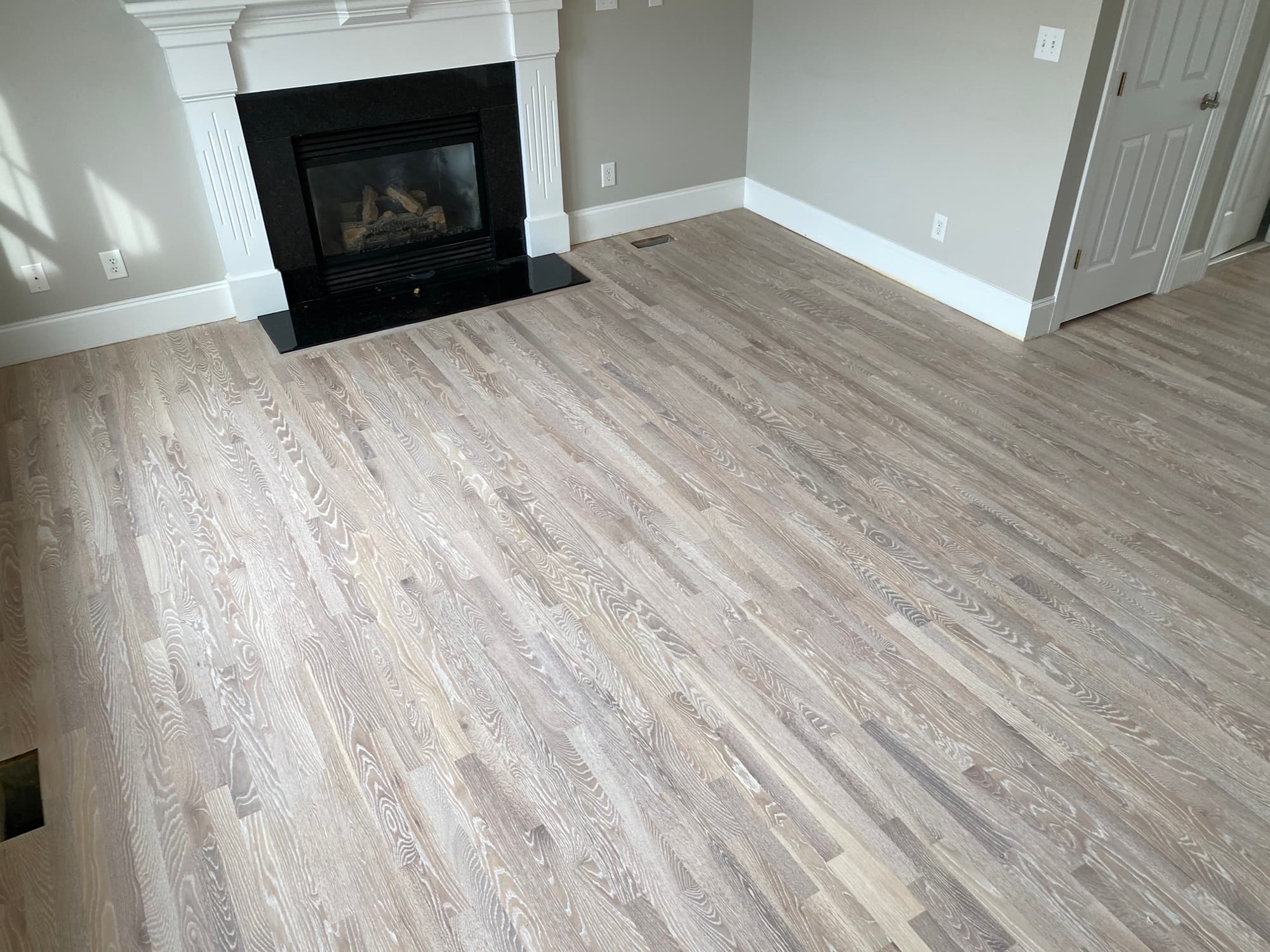 Finished white oak floor with Bona Craft Oil Frost in Heritage Wake Forest NC, light natural look