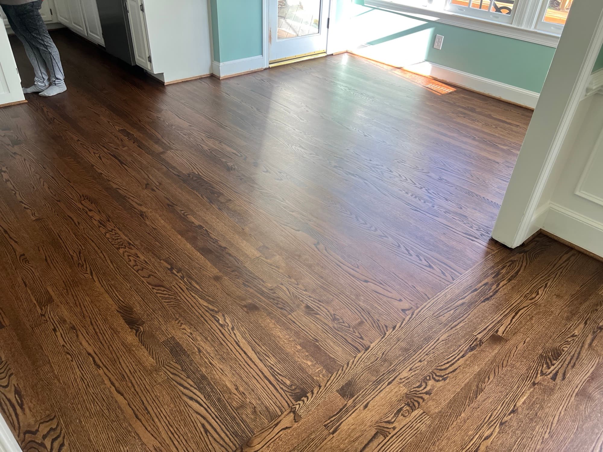 Red oak hardwood floor finished with Natura OneCoat hardwax oil in Zebulon NC by 12th And Oak Floor Co.