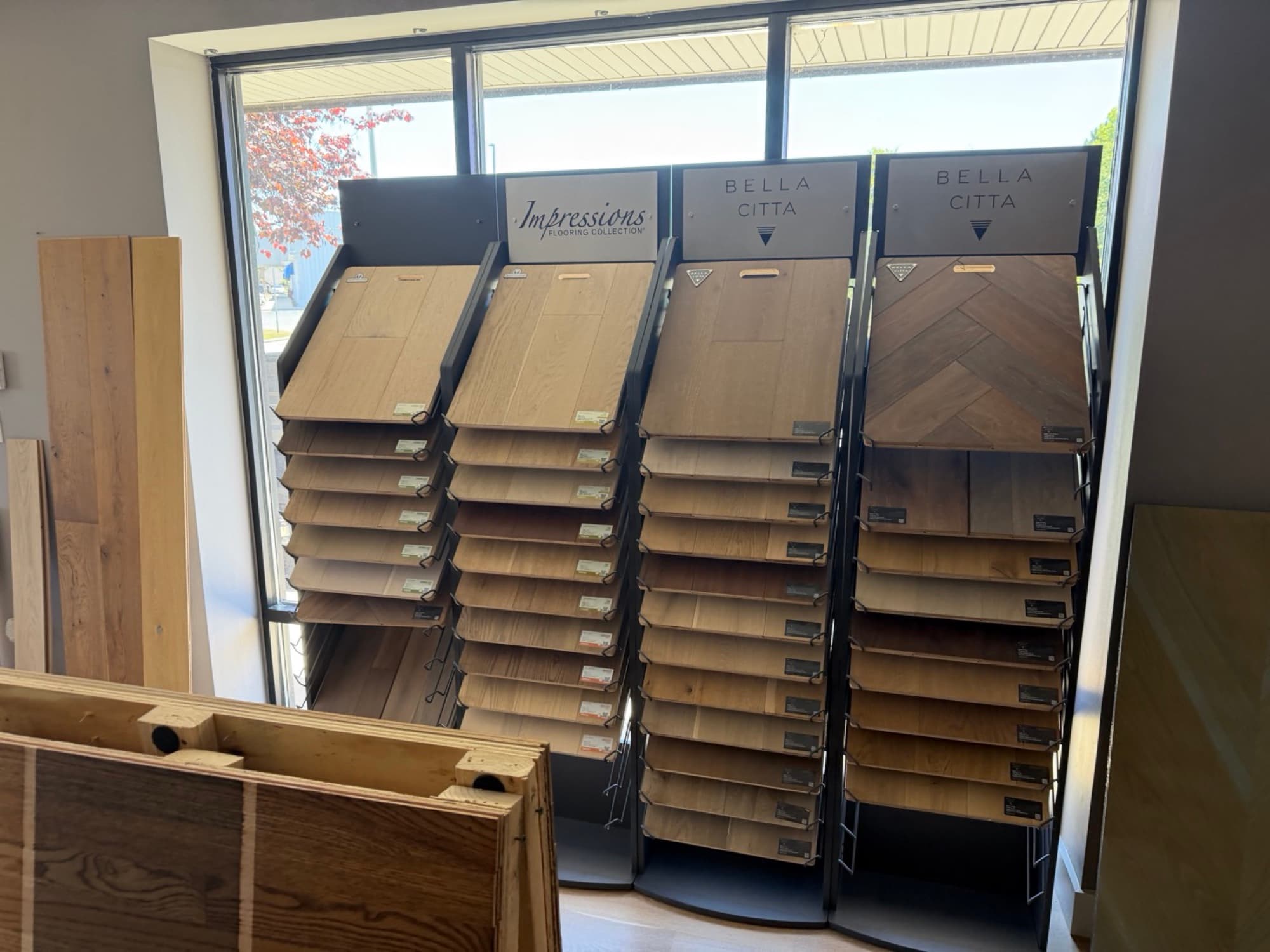 Impressions Flooring Collection and Bella Citta displays in the Clayton NC showroom