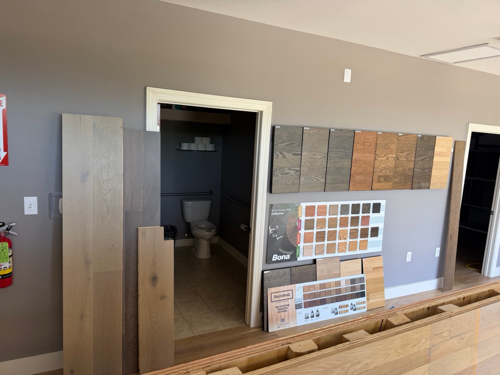 Bona and DuraSeal stain gallery at 12th And Oak showroom in Clayton NC
